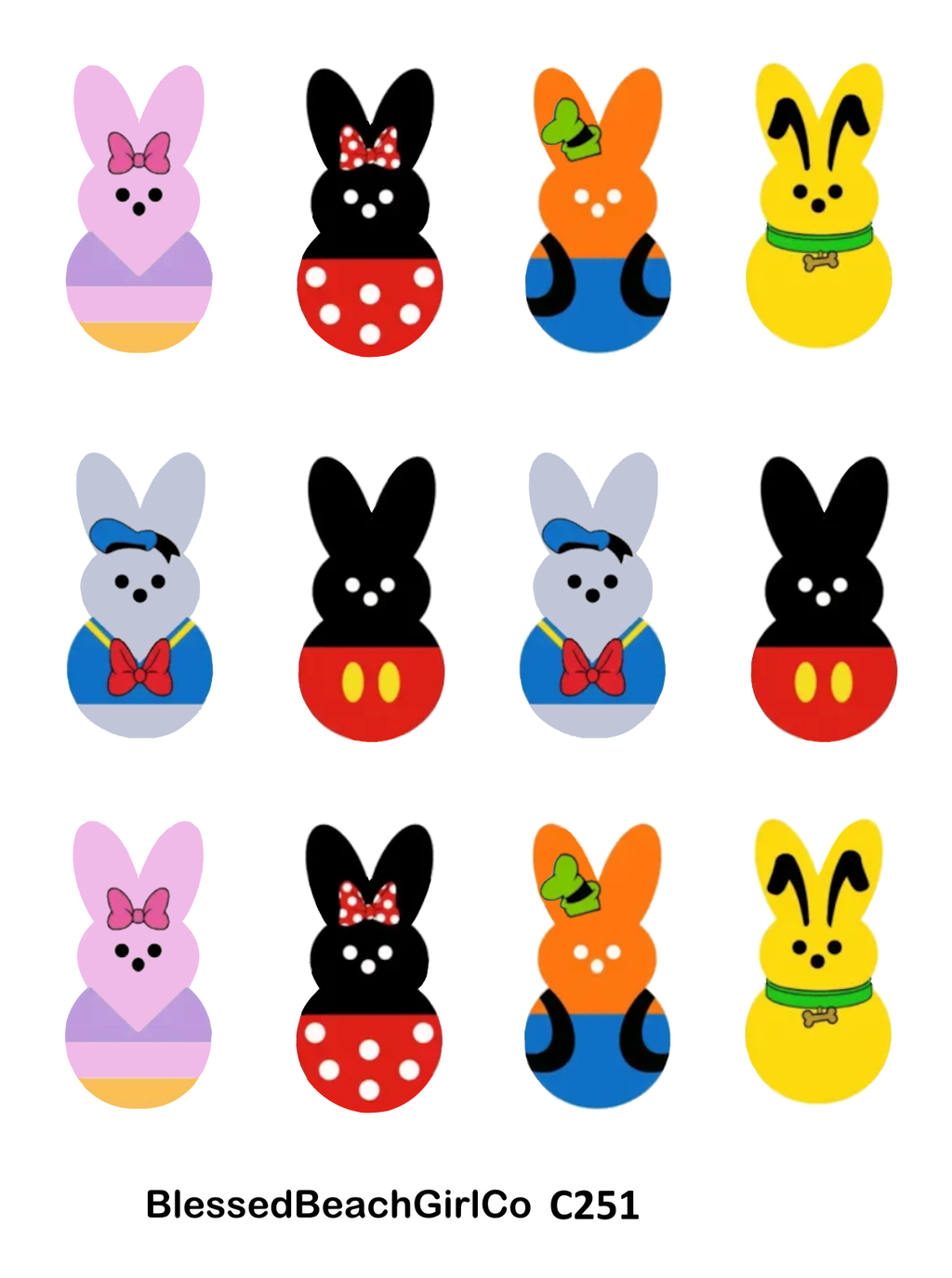 Marshmallow Mouse Ears cutter and transfer sheet C251