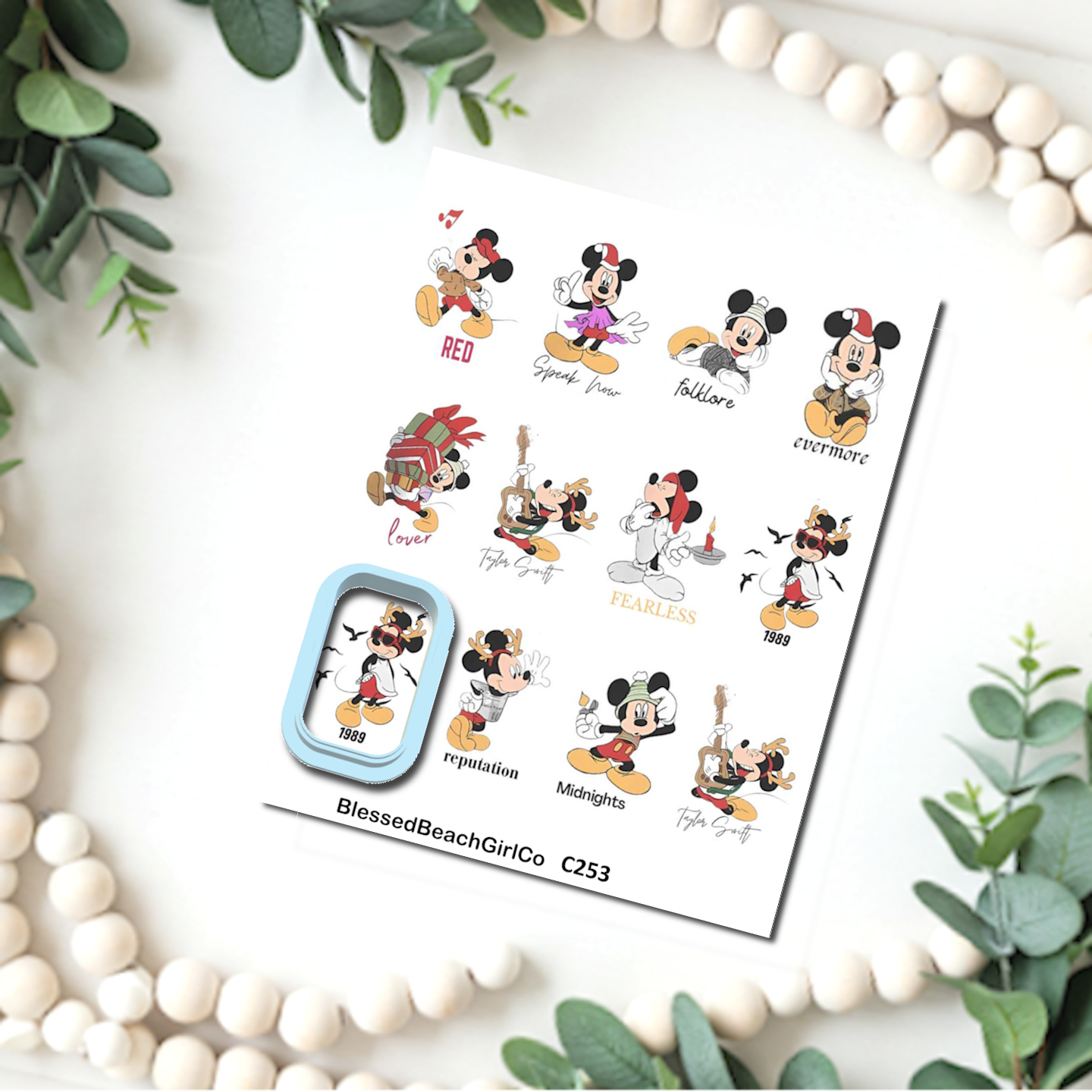 Mouse Ears Era cutter and transfer sheet C252 C253