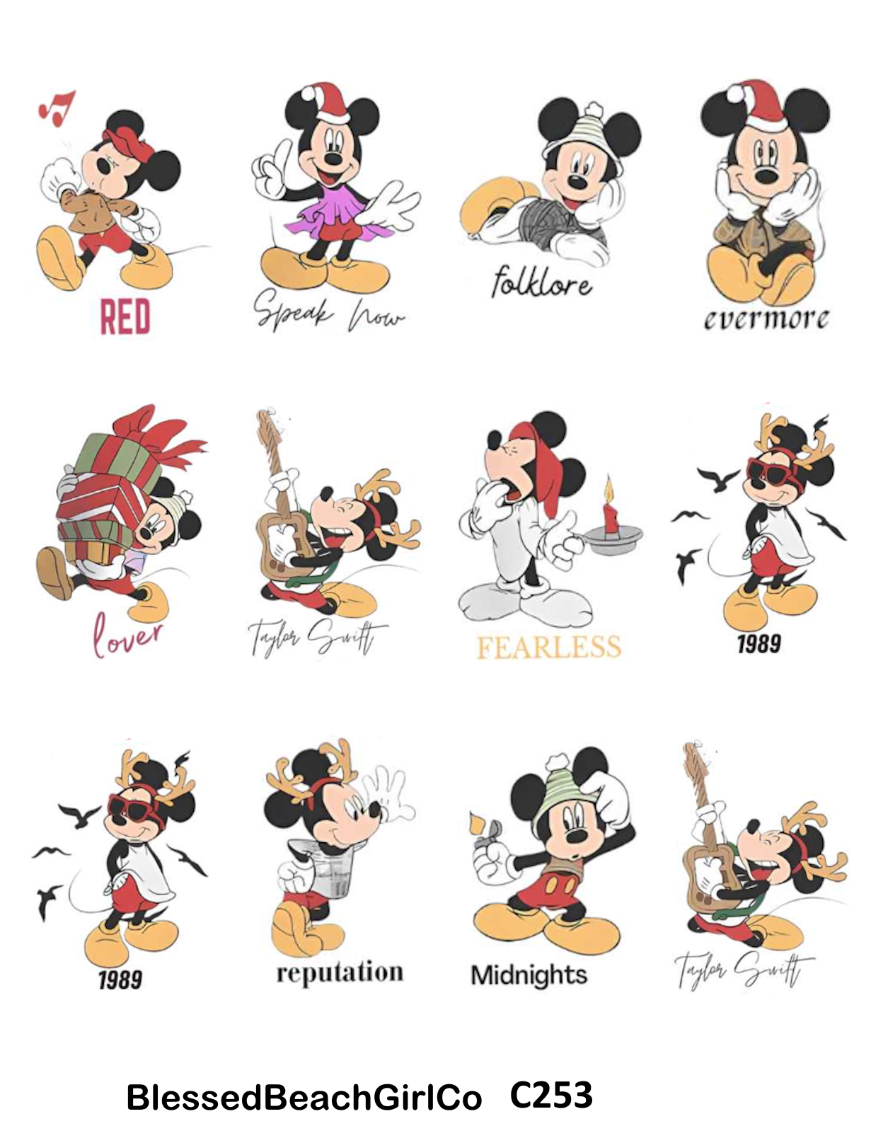 Mouse Ears Era cutter and transfer sheet C252 C253