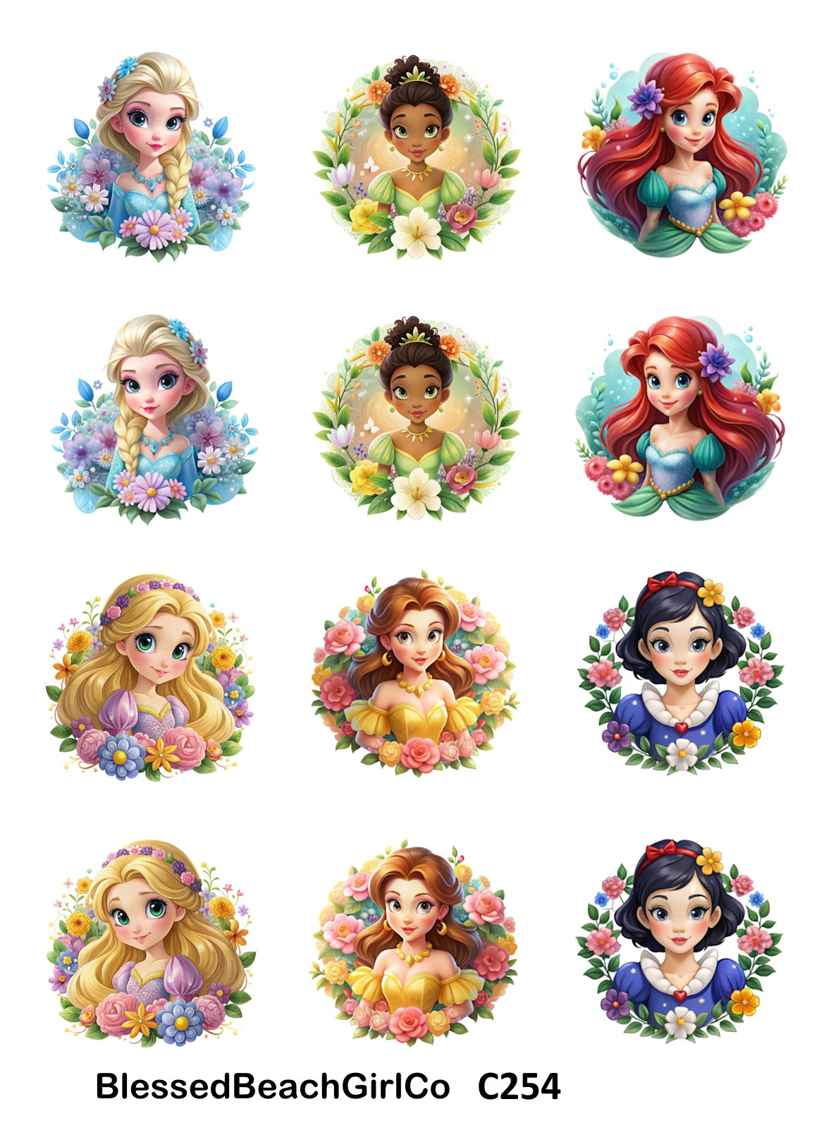 Princess clay transfer sheet C254