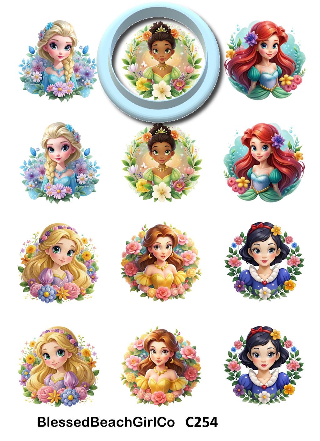 Princess clay transfer sheet C254