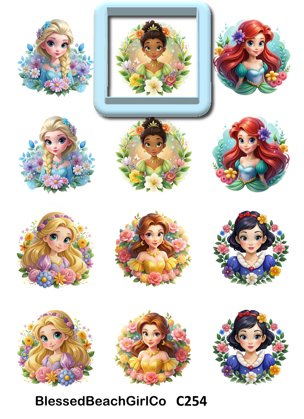 Princess clay transfer sheet C254