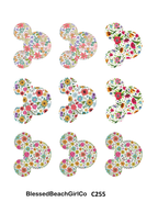 Floral Mouse Ears Clay Transfer Sheet & Cutter Set | C255
