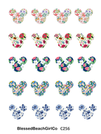 Floral Mouse Ears Clay Transfer Sheet & Cutter Set | C256
