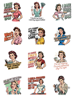 Mom's Vintage Snapbacks Transfer Sheet & Cutter Set C259