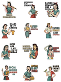 Raising Humans Vintage Moms Transfer Sheet & 1" Square Cutter Set C261
