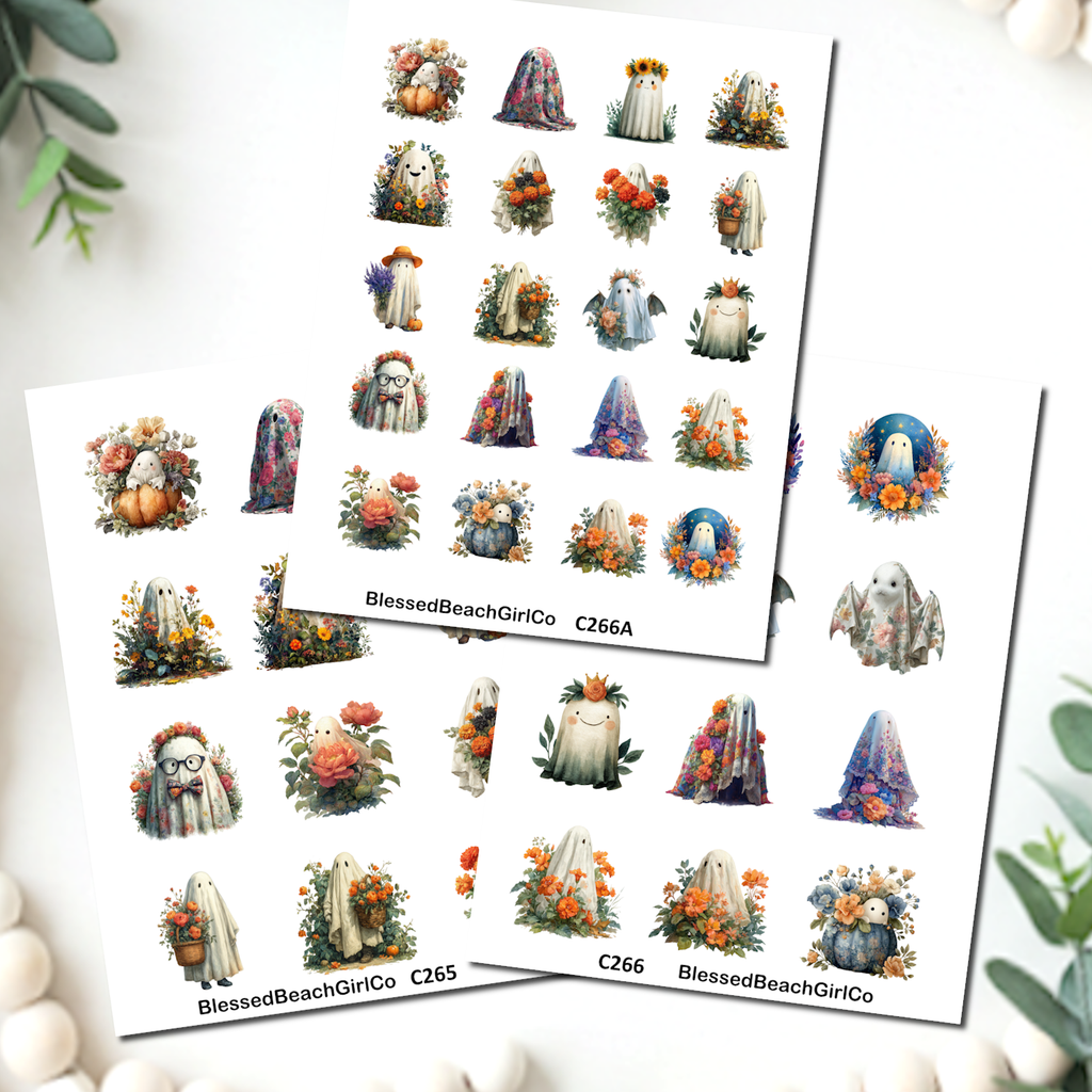 Floral Ghosts Polymer Clay Transfer Sheets | C265 C266 C266A