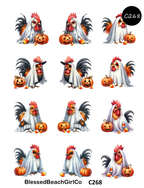 Chicken Ghosts Polymer Clay Transfer Sheets