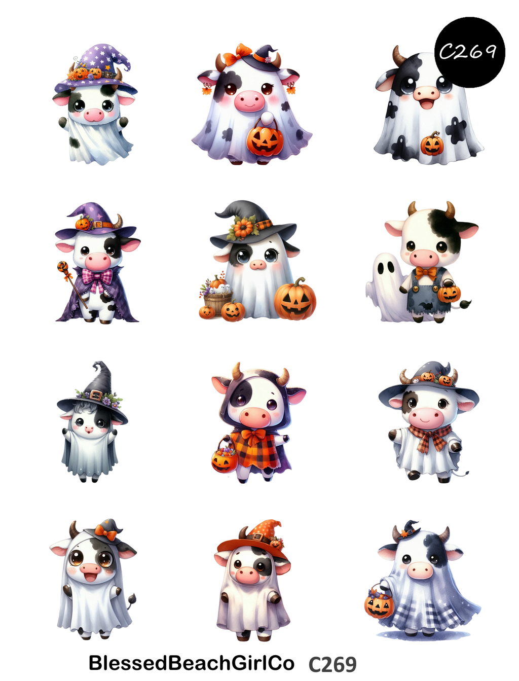 Cow Ghosts Polymer Clay Transfer Sheets