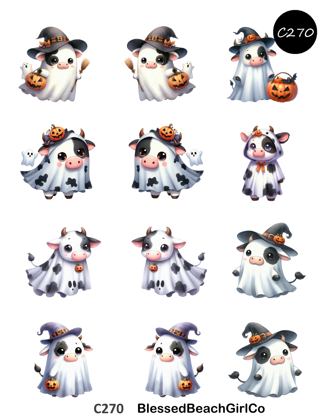 Cow Ghosts Polymer Clay Transfer Sheets