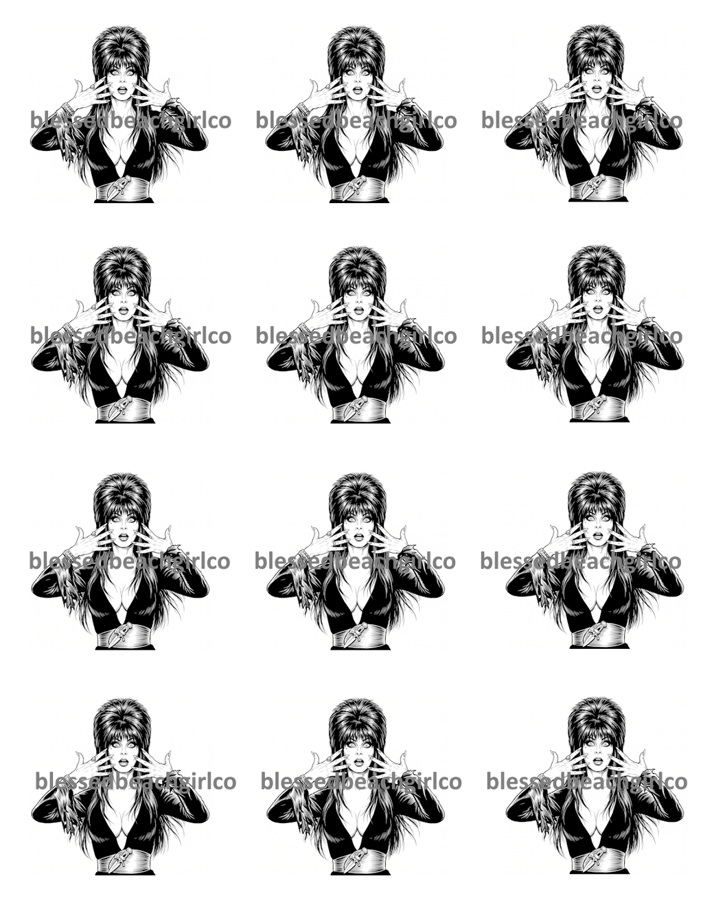 Elvira Polymer Clay Transfer Sheet C275