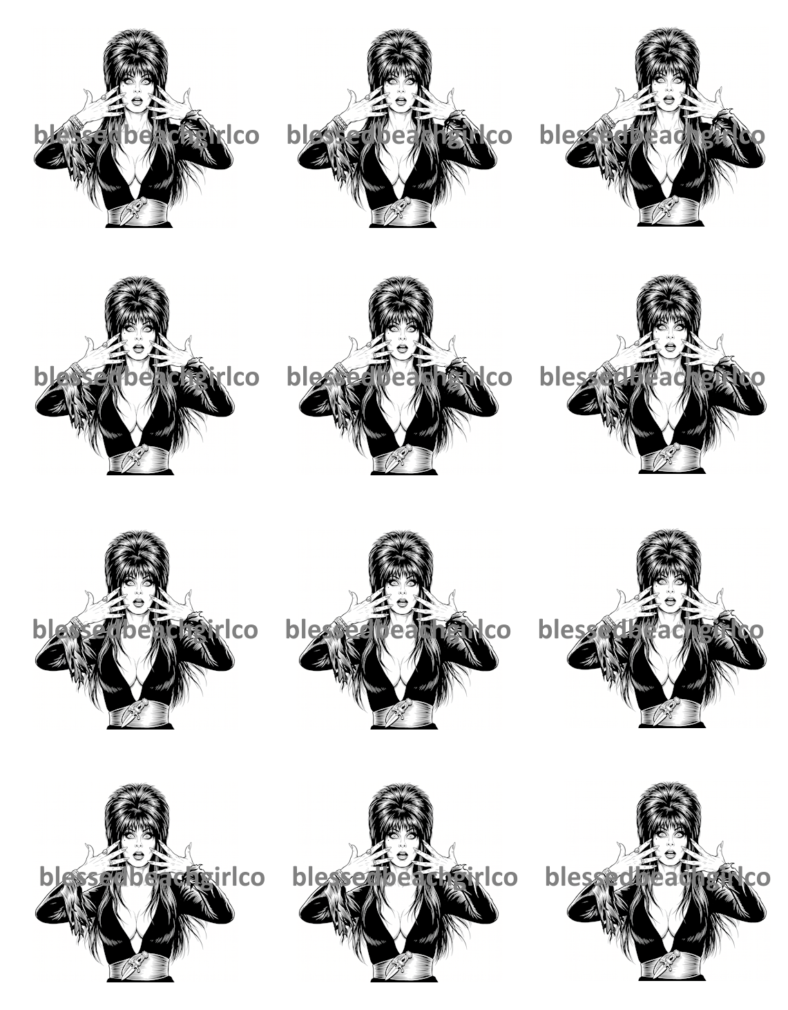 Elvira Polymer Clay Transfer Sheet C275