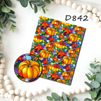 STAINED GLASS PUMPKINS Polymer Clay Transfer Sheets