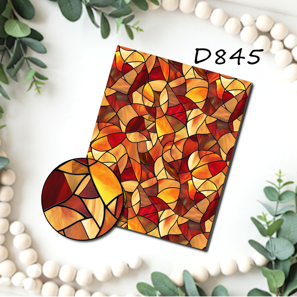STAINED GLASS PUMPKINS Polymer Clay Transfer Sheets