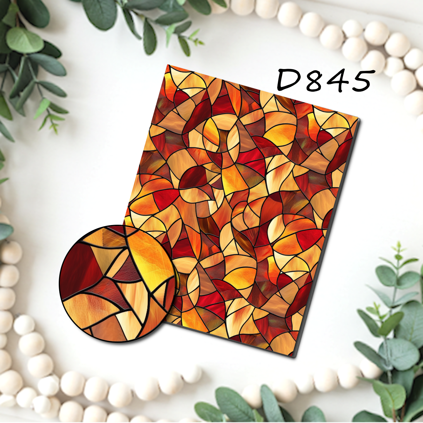 STAINED GLASS PUMPKINS Polymer Clay Transfer Sheets