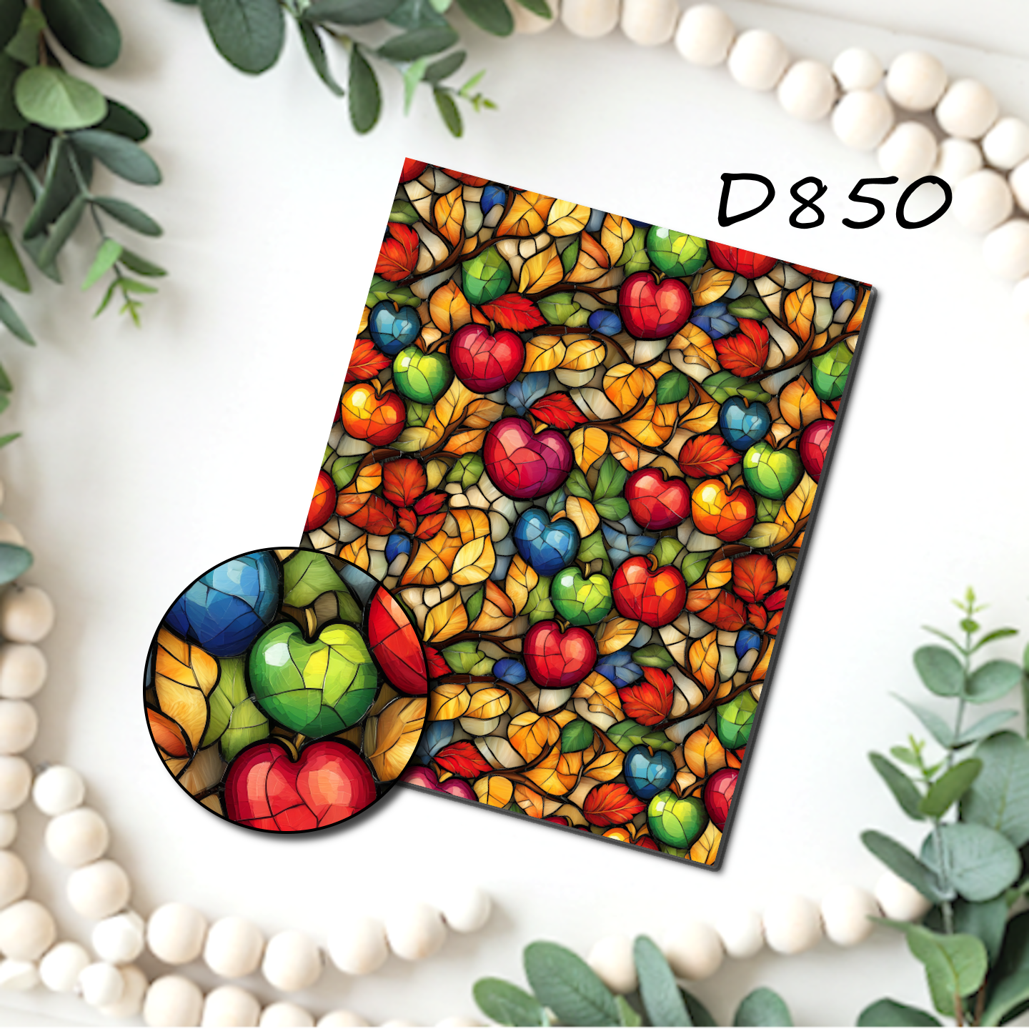 STAINED GLASS PUMPKINS Polymer Clay Transfer Sheets