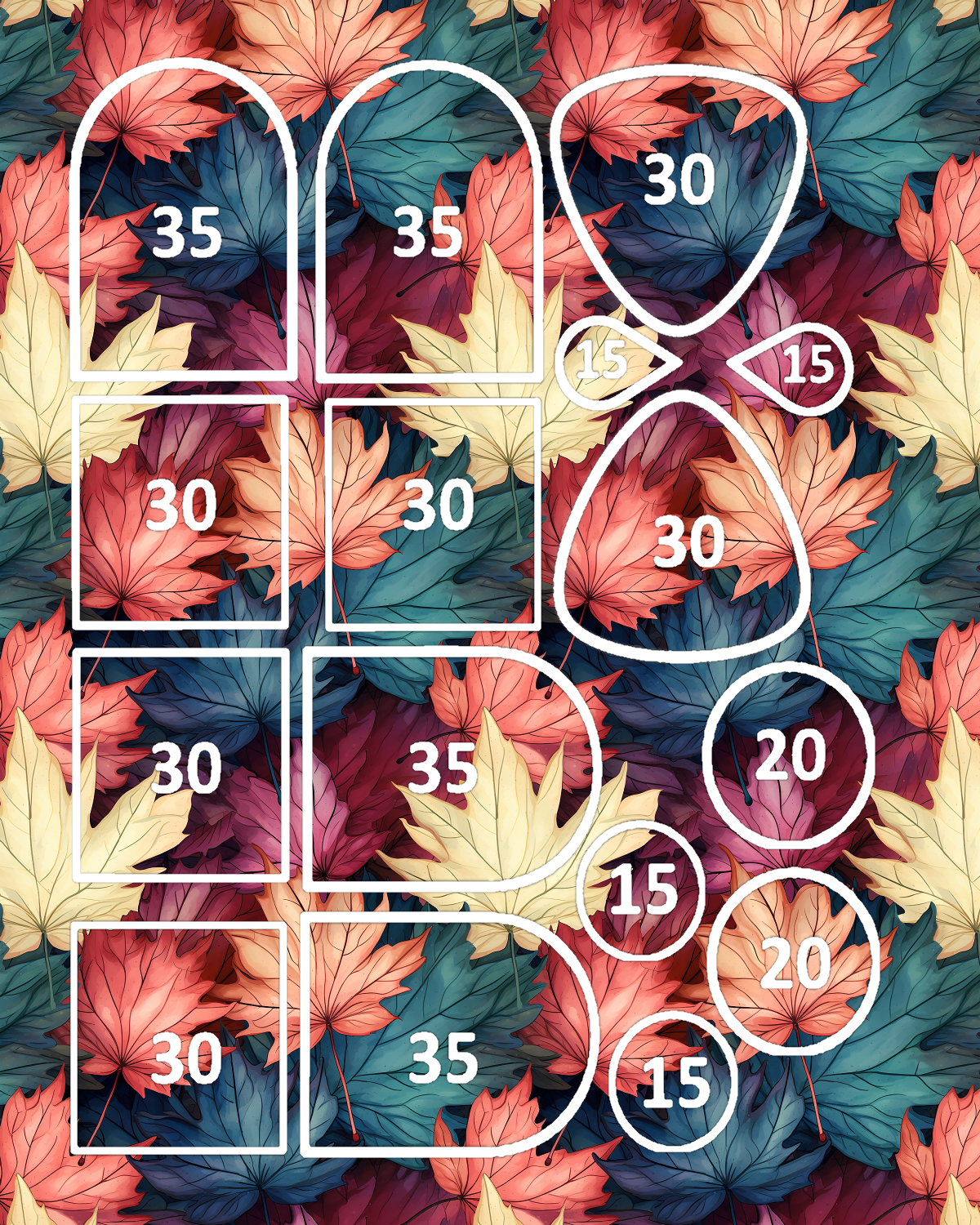Fall Leaves water transfer sheet for Polymer clay D858