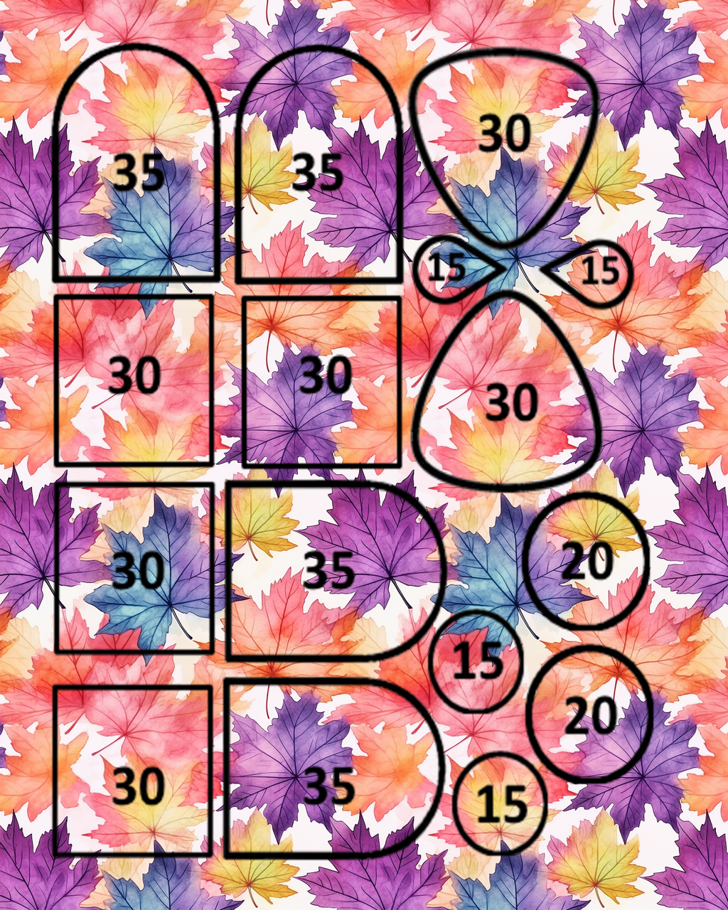 Fall Leaves water transfer sheet for Polymer clay D860