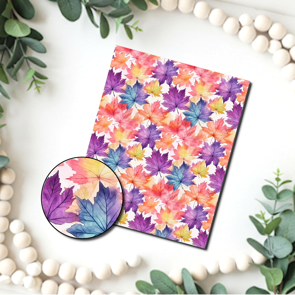 Fall Leaves water transfer sheet for Polymer clay D860