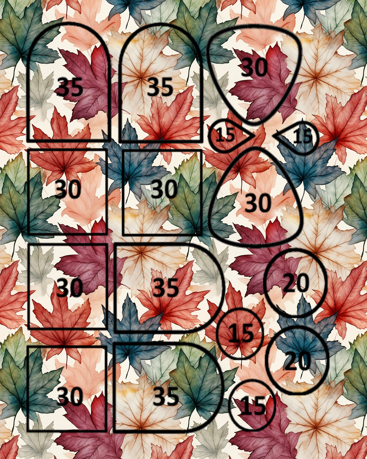 Fall Leaves water transfer sheet for Polymer clay D862