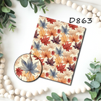 Fall Leaves water transfer sheet for Polymer clay D856