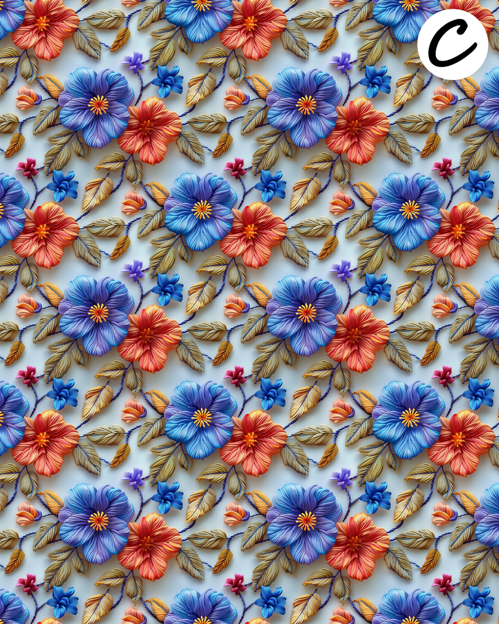 Tapestry Blooms Polymer Clay Transfer Sheets | D874