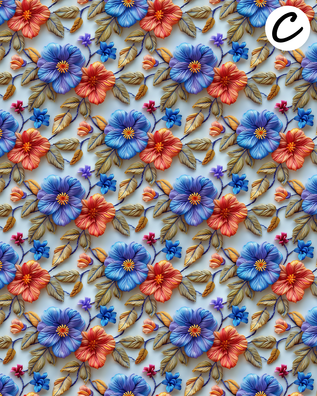 Tapestry Blooms Polymer Clay Transfer Sheets | D874