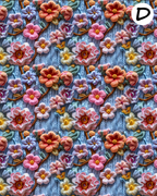 Tapestry Blooms Polymer Clay Transfer Sheets | D874