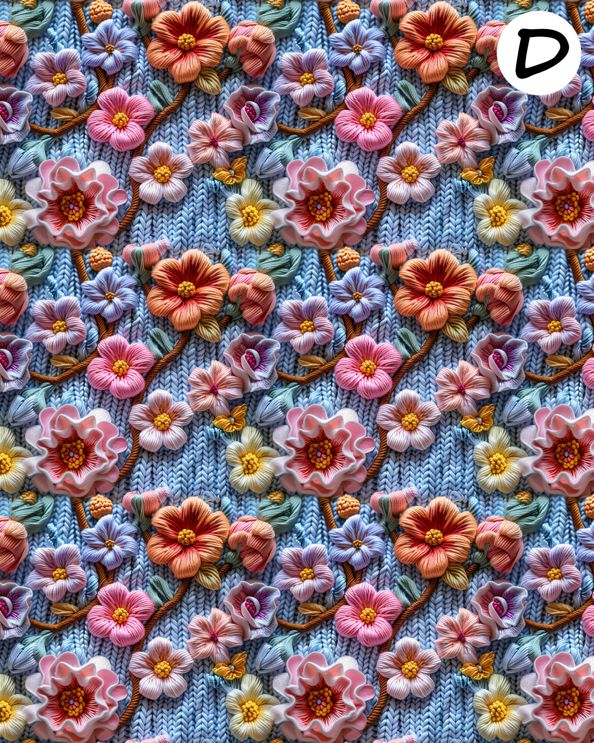 Tapestry Blooms Polymer Clay Transfer Sheets | D874