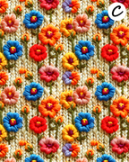 Homespun Blooms Polymer Clay Transfer Sheets | D875