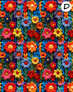Homespun Blooms Polymer Clay Transfer Sheets | D875