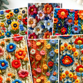 Homespun Blooms Polymer Clay Transfer Sheets | D875