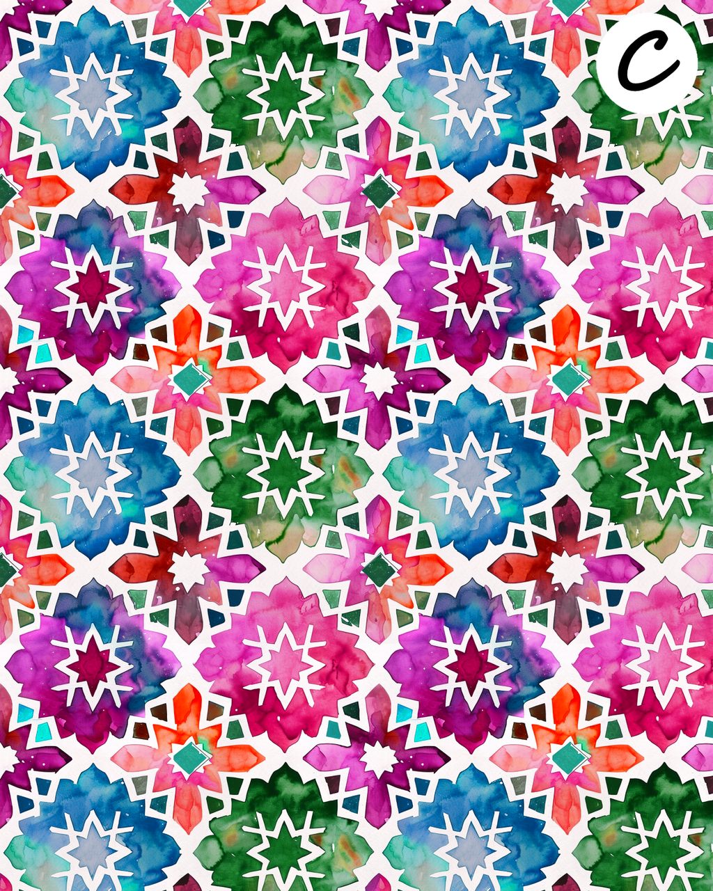 Kaleidoscope Lattice clay transfer sheet D878