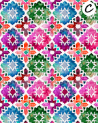 Kaleidoscope Lattice clay transfer sheet D878