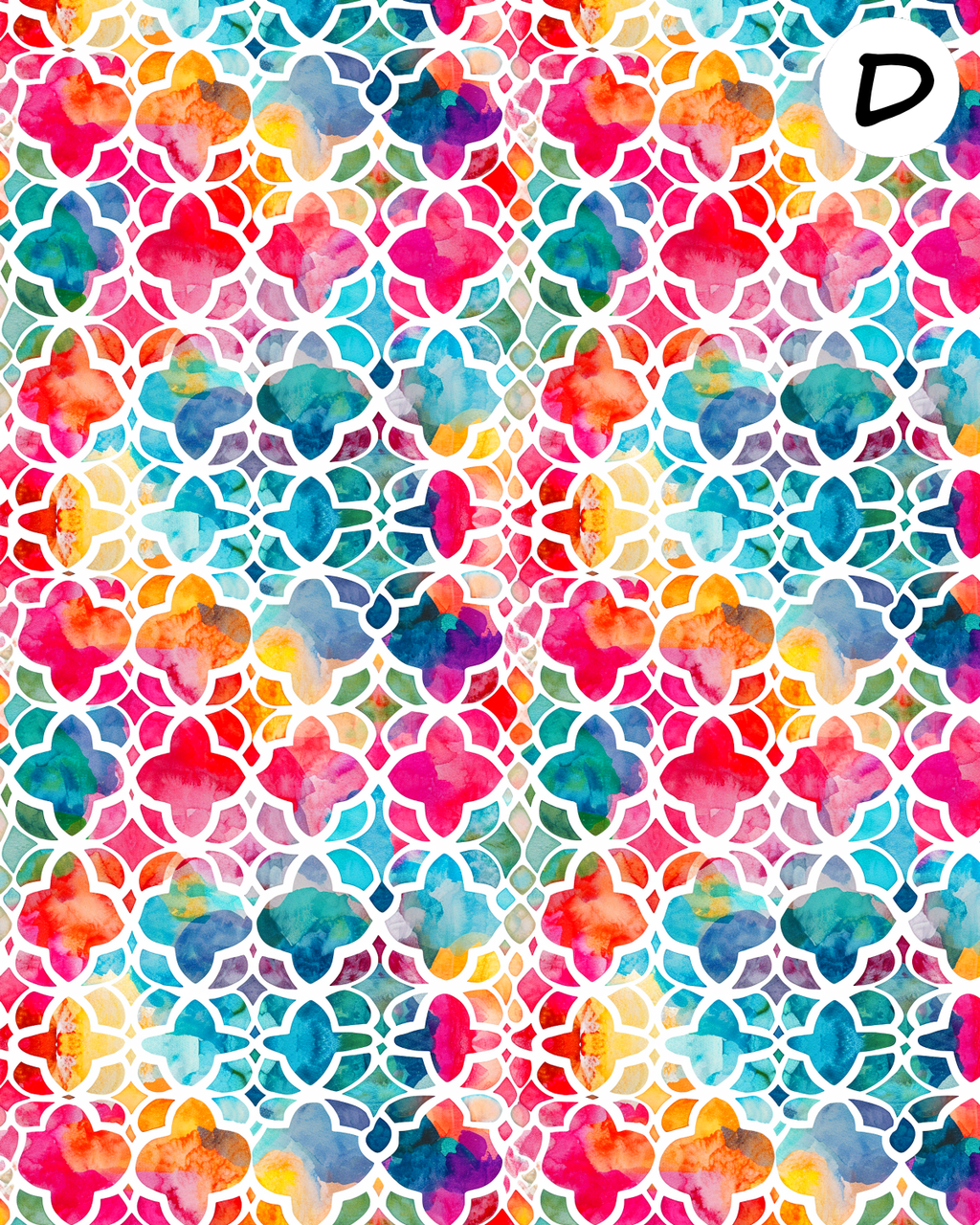 Kaleidoscope Lattice clay transfer sheet D878
