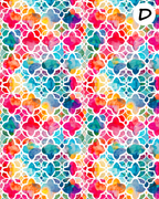 Kaleidoscope Lattice clay transfer sheet D878