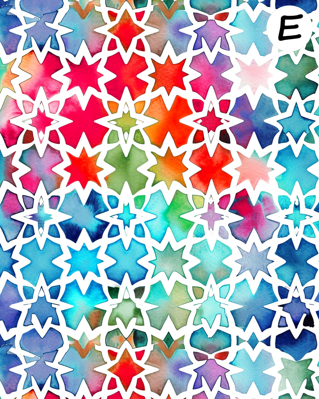 Kaleidoscope Lattice clay transfer sheet D878