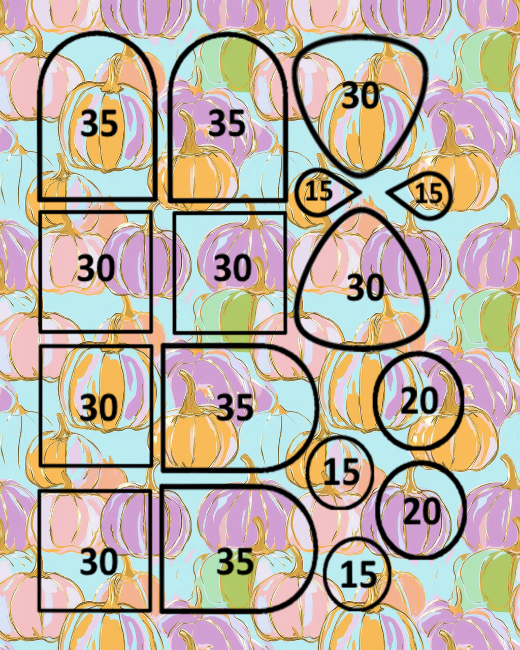 PREPPY PUMPKINS Polymer Clay Transfer Sheets | D882