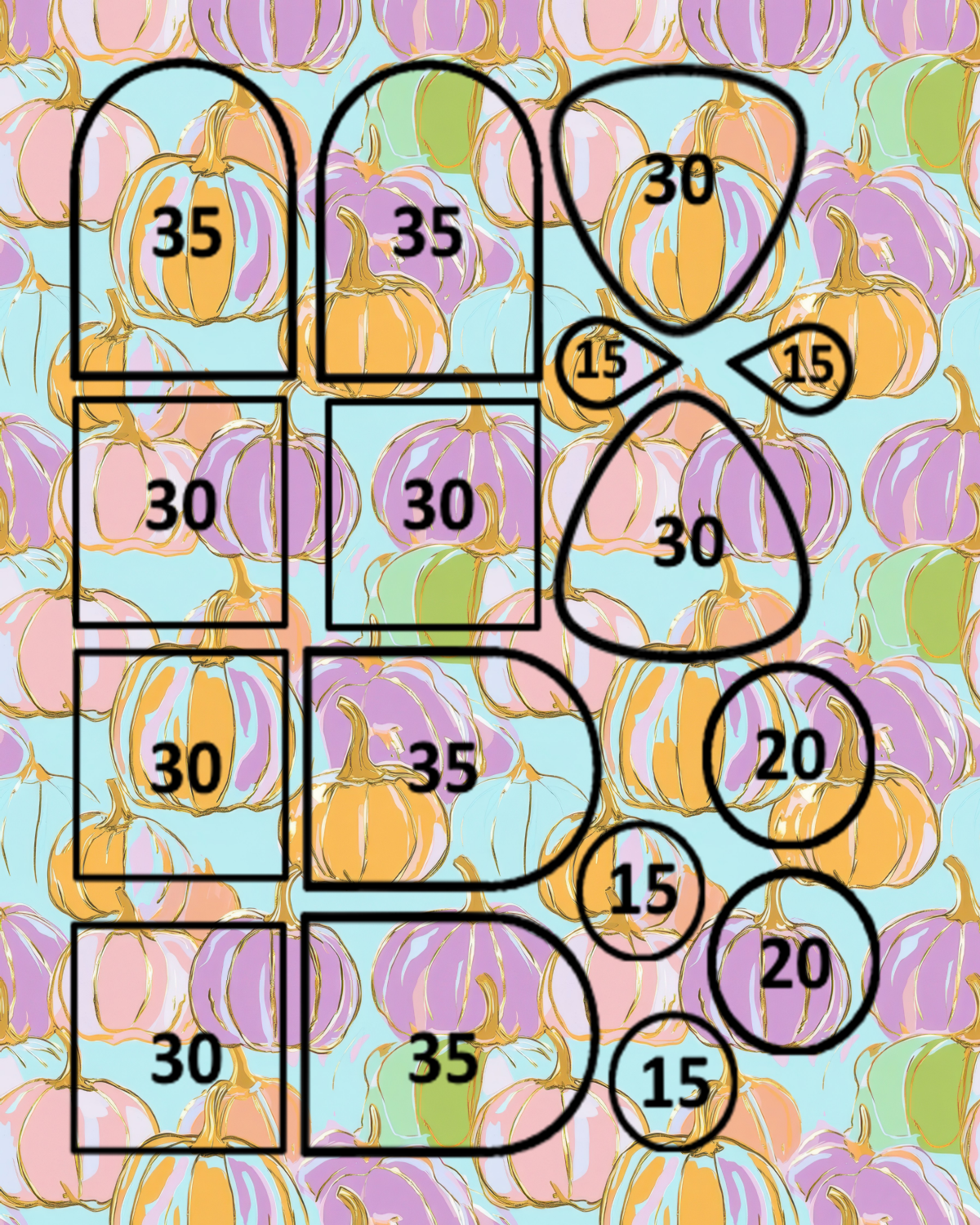 PREPPY PUMPKINS Polymer Clay Transfer Sheets | D882