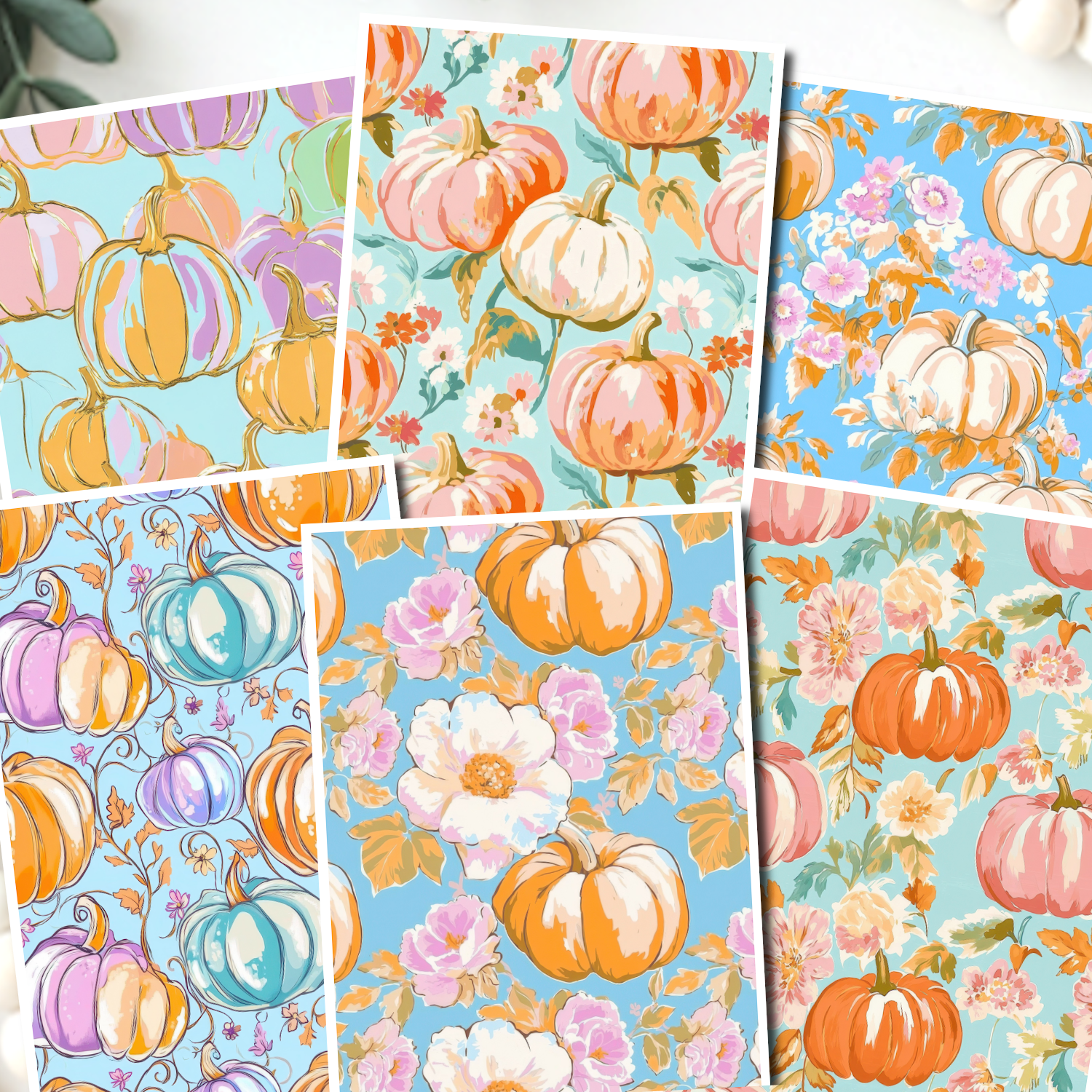 PREPPY PUMPKINS Polymer Clay Transfer Sheets | D882