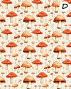 Watercolor mushrooms clay transfer sheet D886