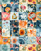 Floral Patchwork Polymer Clay Transfer Sheets | D887