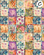 Floral Patchwork Polymer Clay Transfer Sheets | D887
