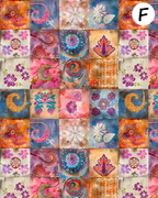 Floral Patchwork Polymer Clay Transfer Sheets | D887