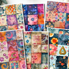 Floral Patchwork Polymer Clay Transfer Sheets | D887