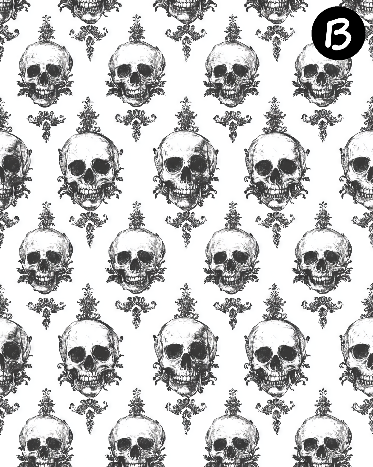 Gothic Skulls Polymer Clay Transfer Sheets | D894