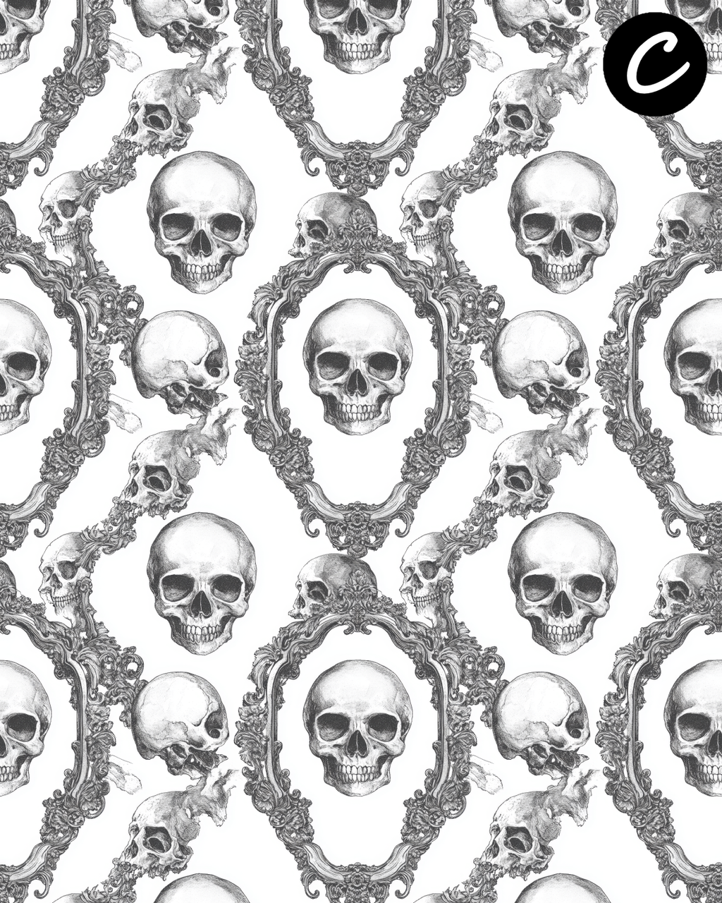 Gothic Skulls Polymer Clay Transfer Sheets | D894