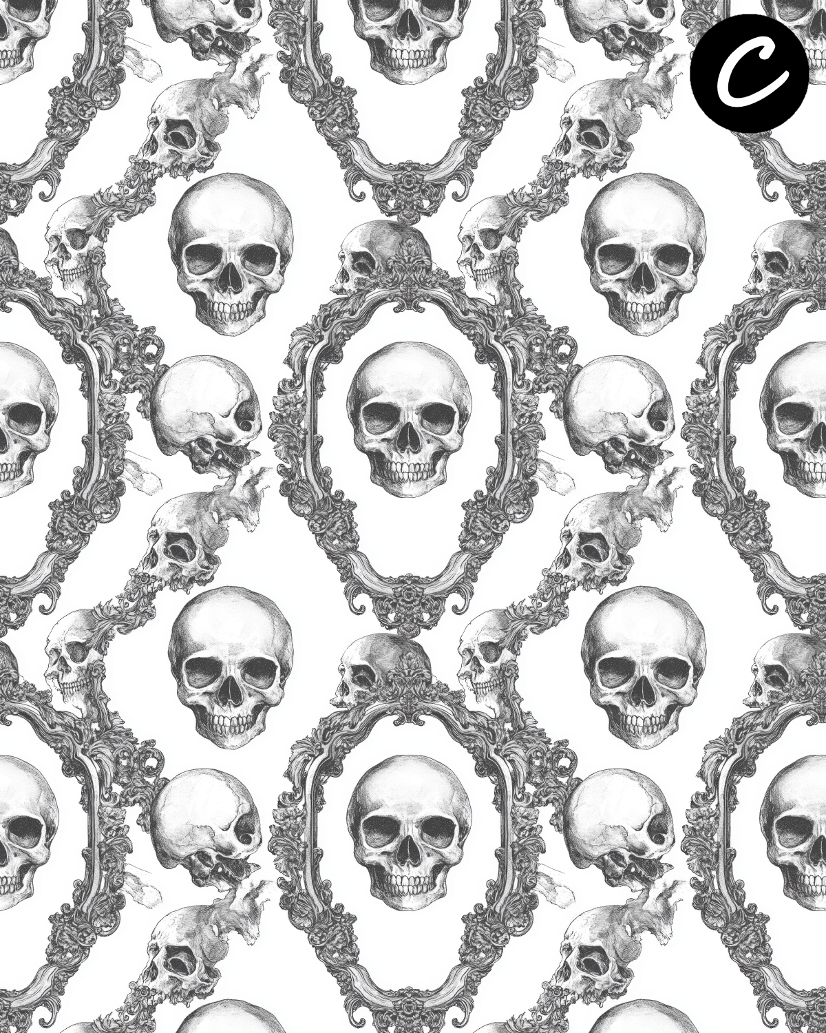Gothic Skulls Polymer Clay Transfer Sheets | D894