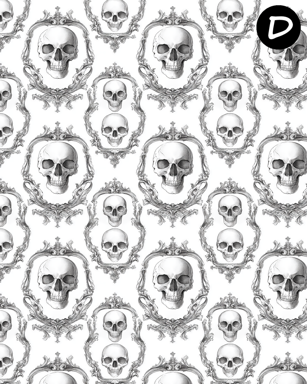 Gothic Skulls Polymer Clay Transfer Sheets | D894