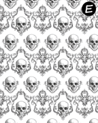 Gothic Skulls Polymer Clay Transfer Sheets | D894